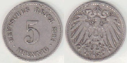 1904 E Germany 5 Pfennig A000204